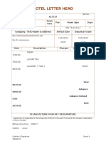 Hotel Boarding Bill Sample Format