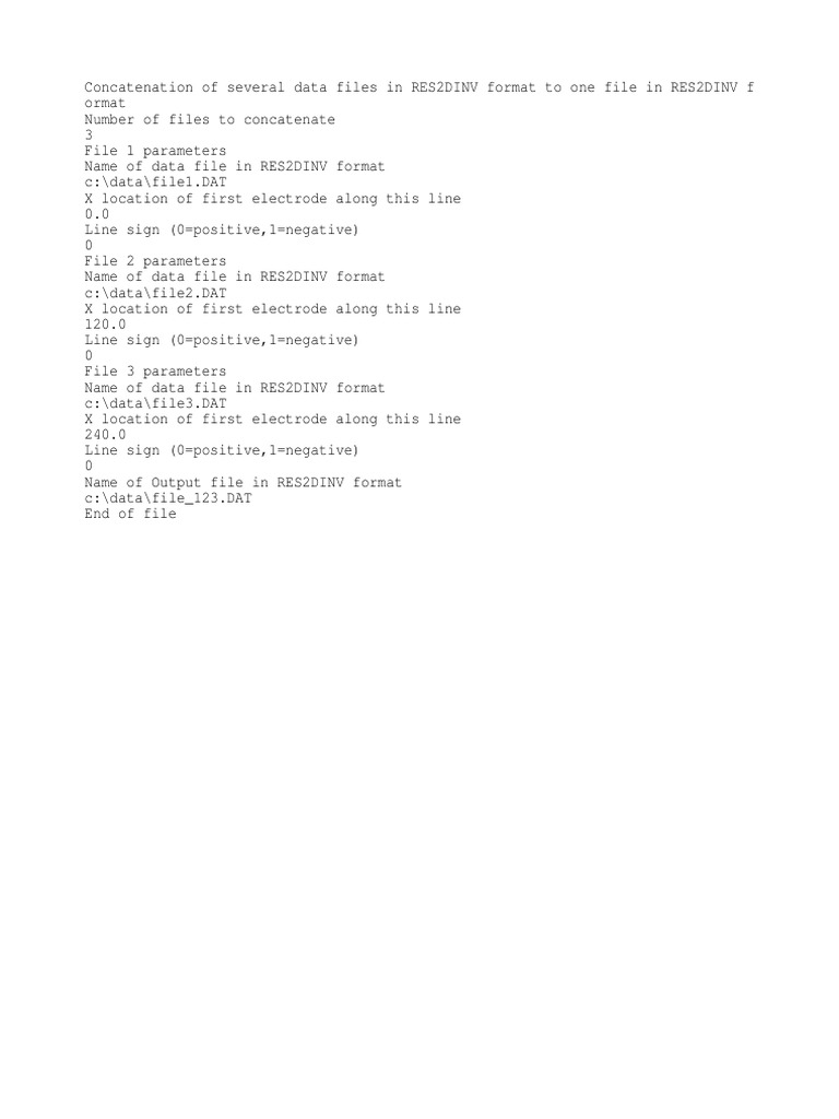 RES2DINV File Concatenation Guide | PDF | Computers