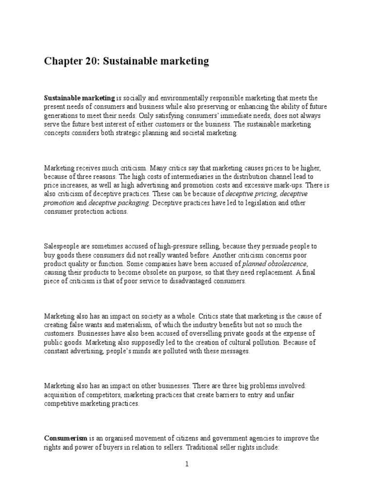 Principles of Sustainable Marketing | PDF | Environmentalism | Marketing