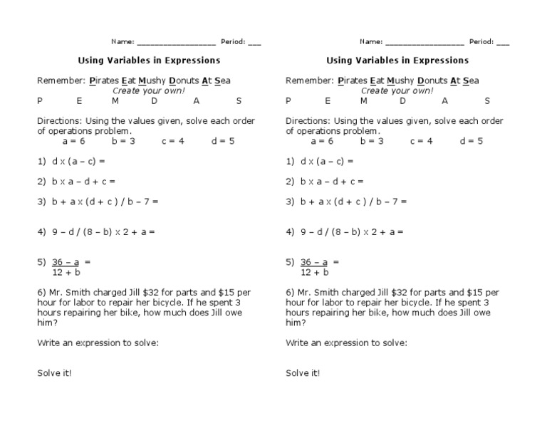 Math Practice: Order of Operations | PDF | Teaching Methods & Materials ...