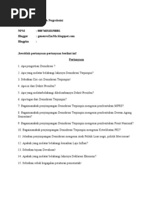 Ciri kehidupan masyarakat indonesia pada masa demokrasi parlementer yang tepat berikut ini adalah