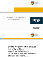Analysis of Variance Basic Concepts: Yosni Bakar STAB 2004
