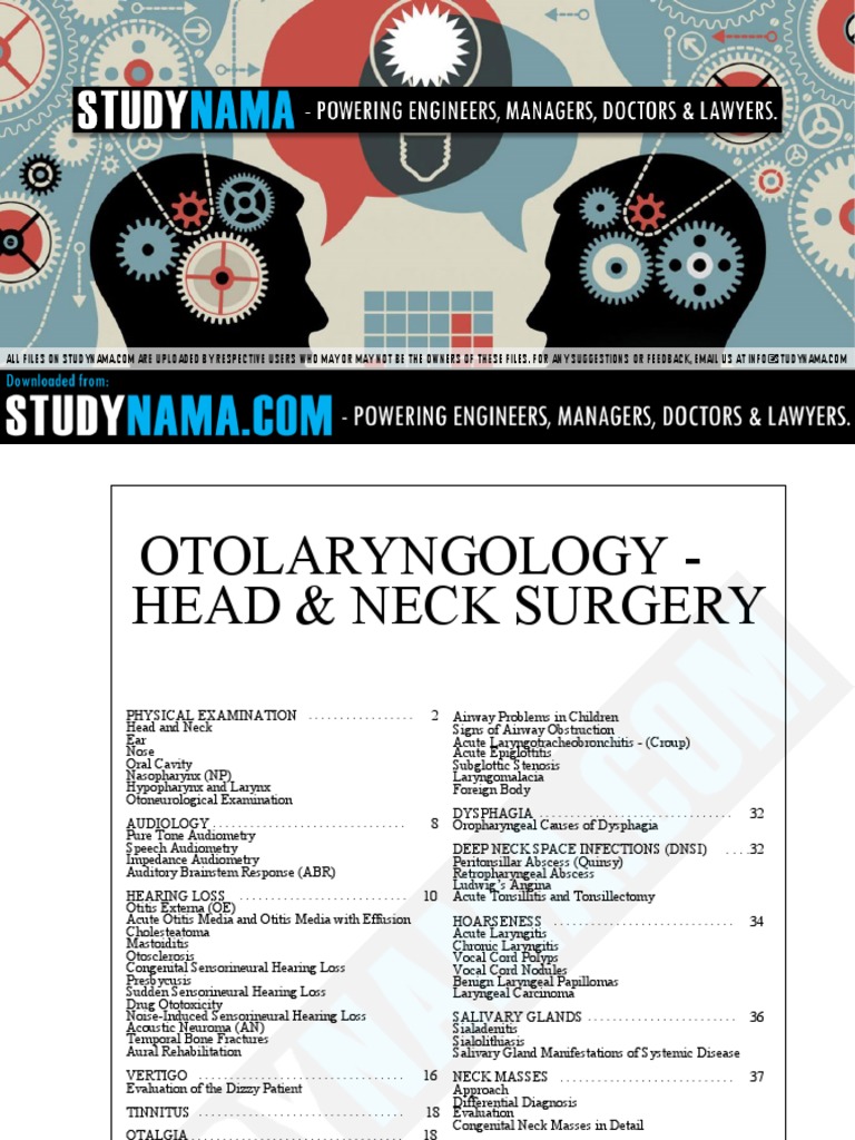 Comprehensive ENT Lecture Notes | PDF