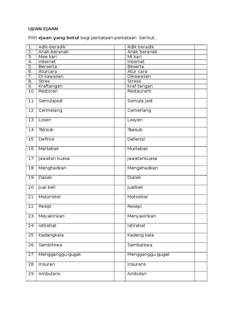 Latihan Ejaan Pdf