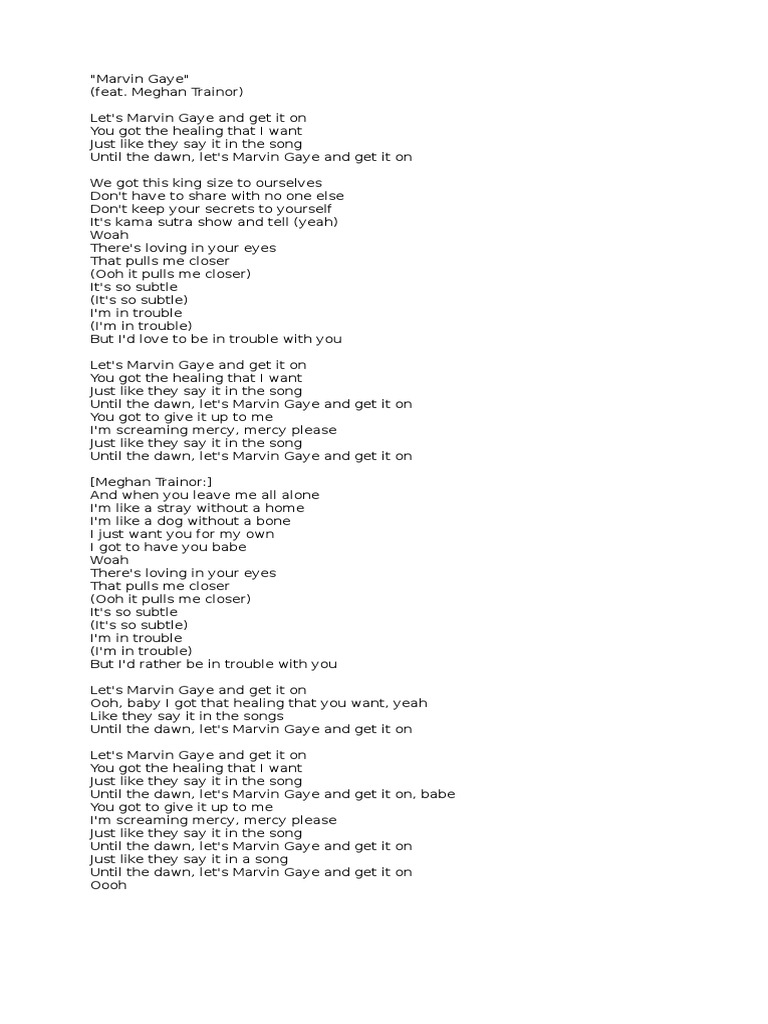 Marvin Gaye Lyrics