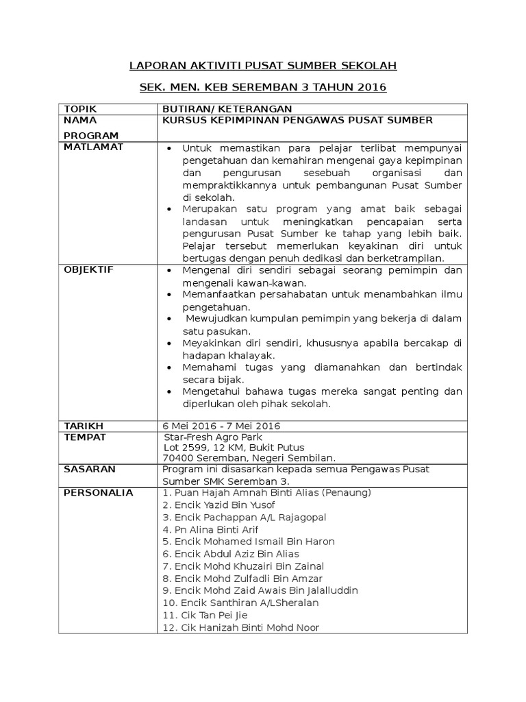 Laporan Kursus Pss Post Mortem