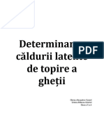 Determinarea Căldurii Latente de Topire a Gheții