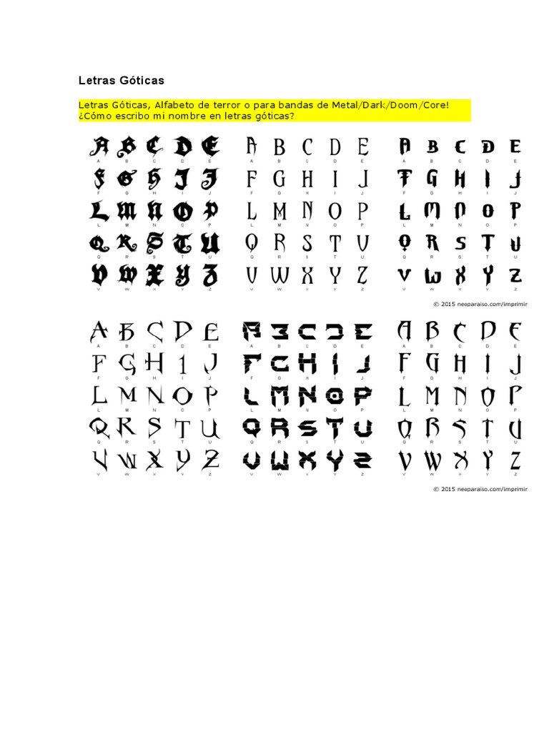Abecedario Gotico y Grafiti | PDF | Artes del Lenguaje y Comunicación, image size:768x1024