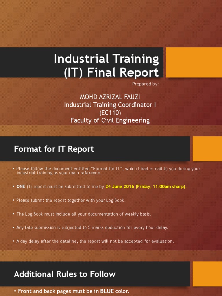 Industrial Training Report Preparation | PDF