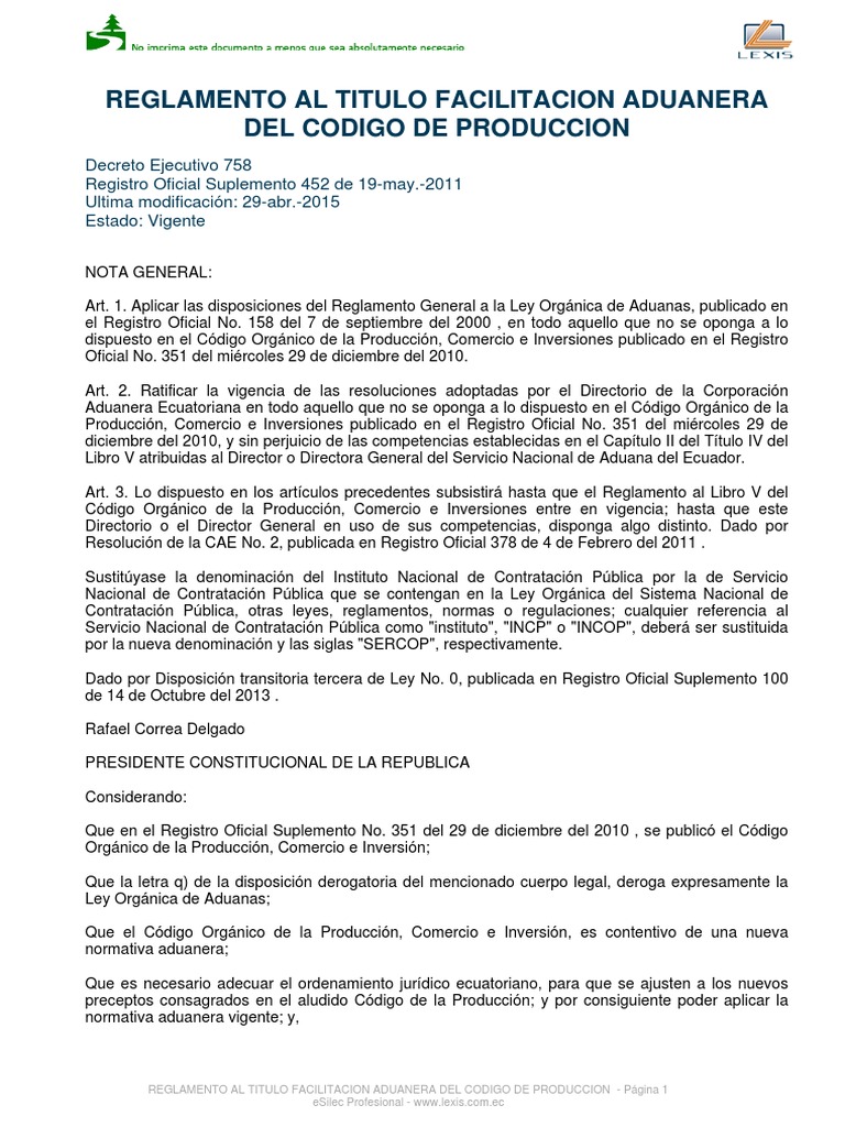 Reglamento Copci | PDF | aduana | El comercio internacional