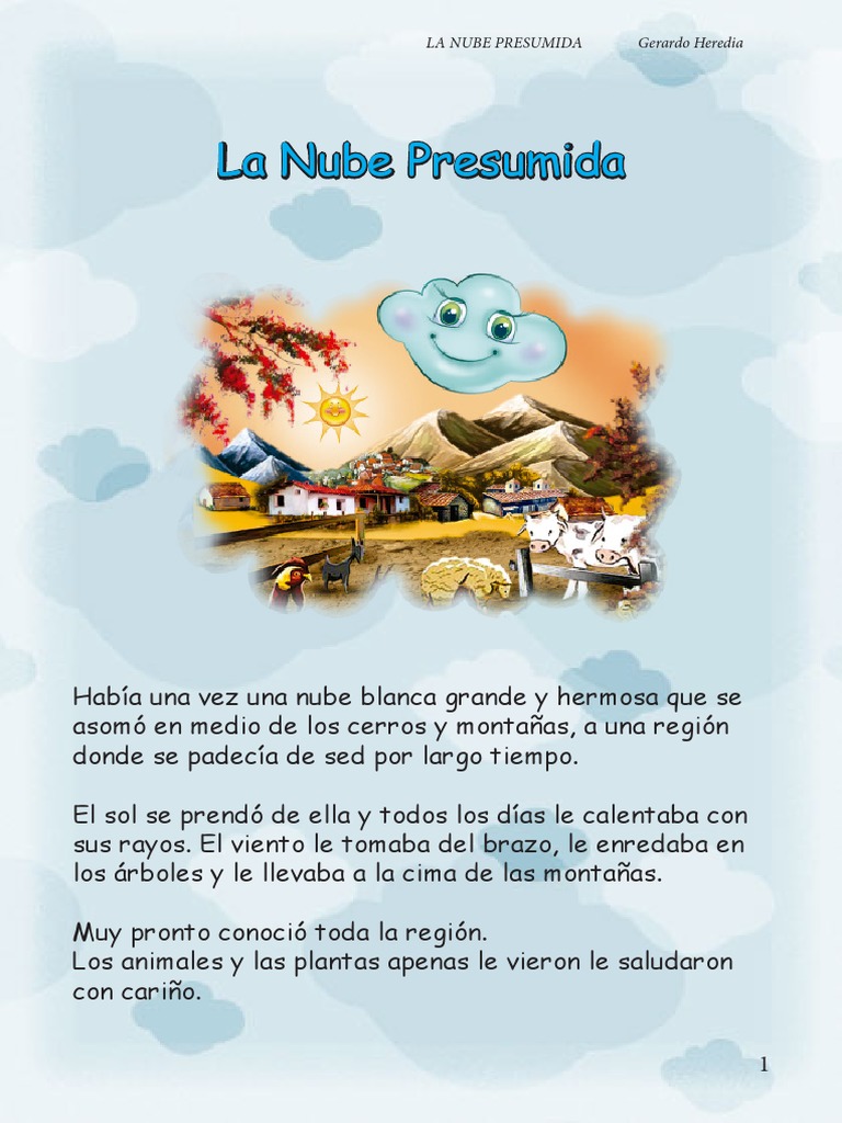 La nube presumida: un cuento infantil | PDF | Velocidad del viento ...