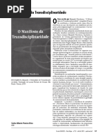 O Manifesto Da Transdisciplinaridade