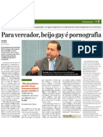 Homofobia do vereador Amauri Colares (PSC), de Manaus. Símile da edição de 19 de maio do jornal Diário do Amazonas.