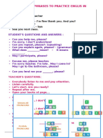 Questions and Phrases To Practice Englis in Class