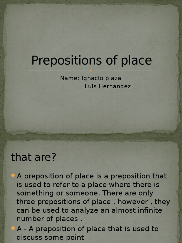 Understanding Prepositions of Place | PDF
