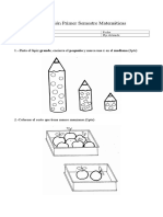 Evaluación Matemáticas Prekínder Colegio Sagrada Familia