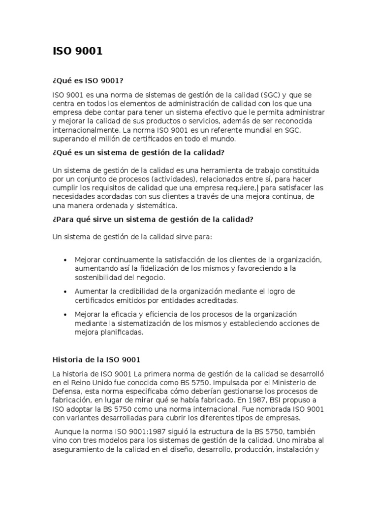 Guía Completa sobre ISO 9001 | PDF | Gestión de la calidad ...