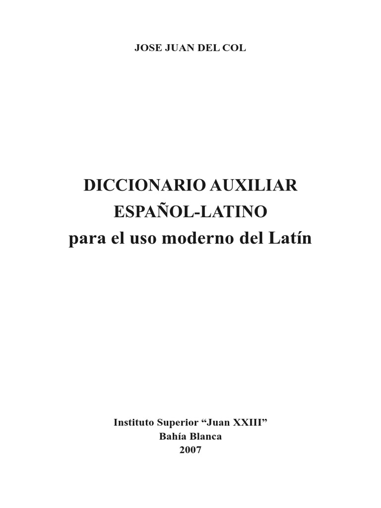 Diccionario Latin | PDF | latín | Lingüística