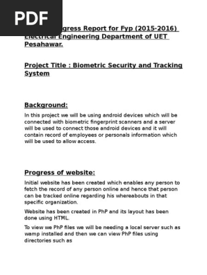 Project Progress Report