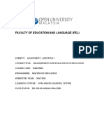 Measurement & Evaluation in Education