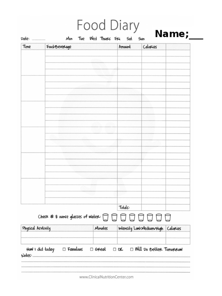 Food Log New | PDF