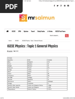 CIE IGCSE Physics Topic 1 General Physics Revision - PMT | PDF | Force ...
