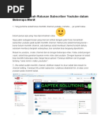 Download Cara Menambah Ratusan Subscriber Youtube Dalam Beberapa Menit by yu sri SN316201070 doc pdf