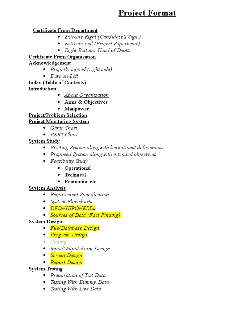 Project Documentation Format Guide | PDF | Computers | Technology ...