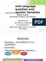 Siti Fatimah S - 133411010 - PBI6APPT Second Language Acquisition and Sociolinguistic Variation