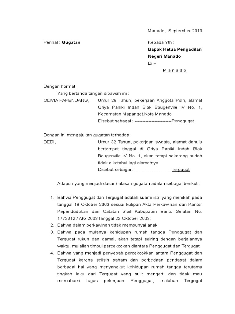 Contoh Surat Izin Cerai Polri - Free Intro