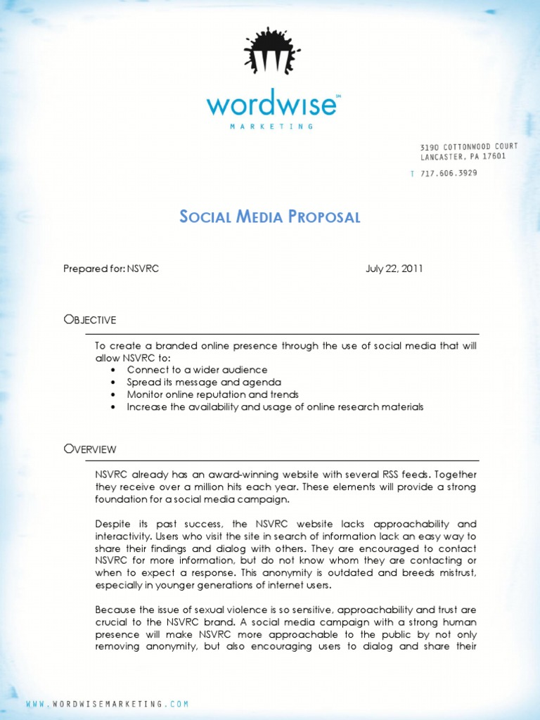 Social Media Marketing Proposal | PDF | Twitter | Social Media