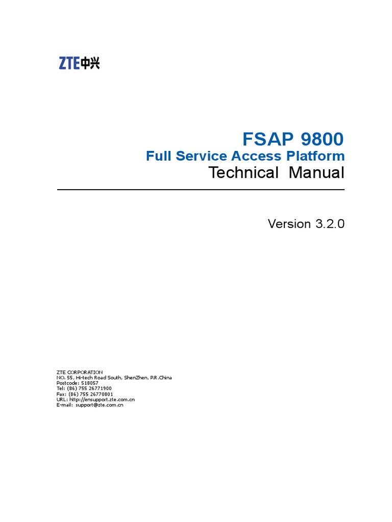Sjzl20099302-FSAP 9800 (V3.2) Full Service Access Platform T | PDF ...