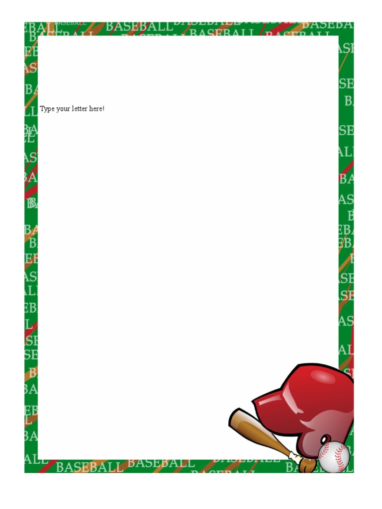 Baseball Letterhead PDF