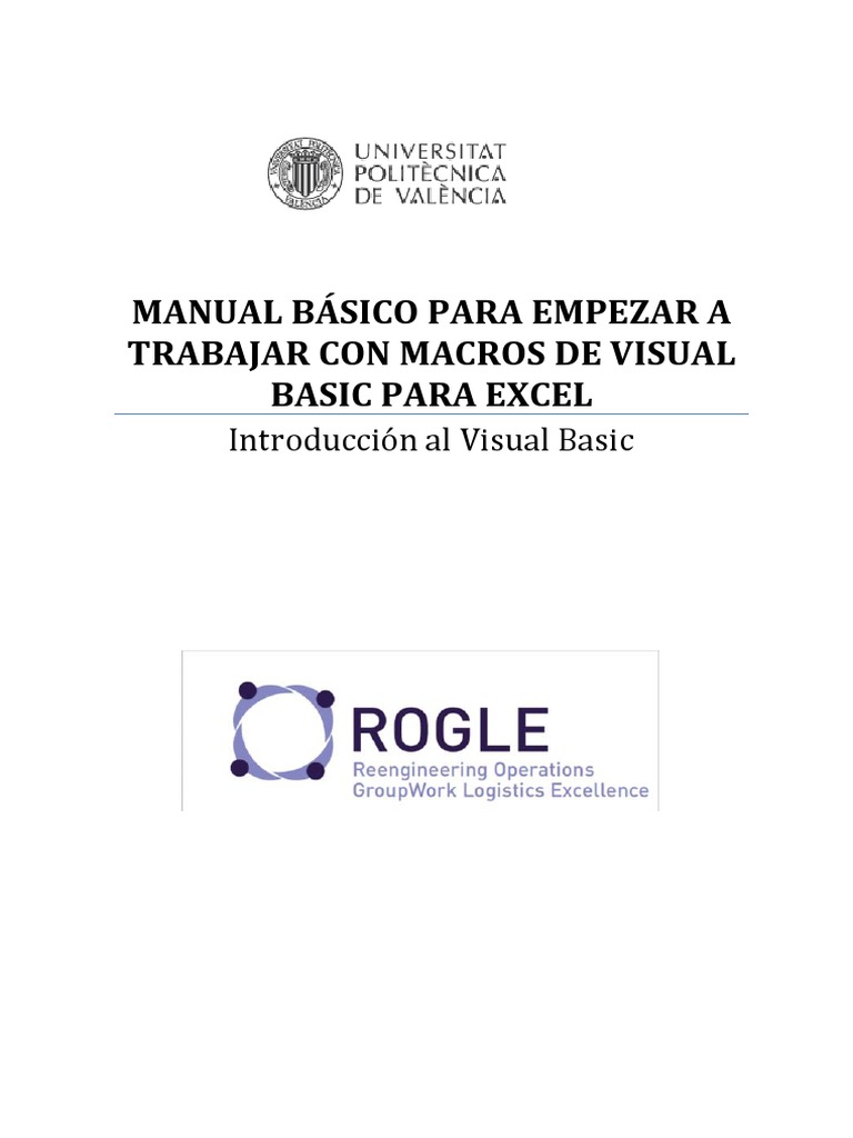 Manual Programacion Macros Visual Basic para Excel PDF | PDF ...
