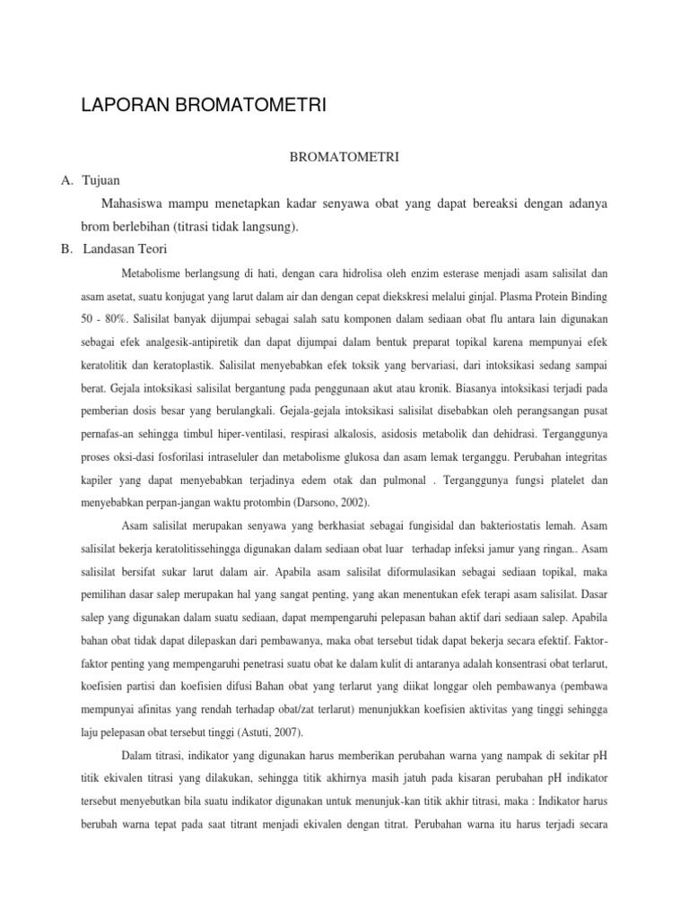 BROMATOMETRI | PDF | Memasak, Makanan, & Anggur | Sains & Matematika