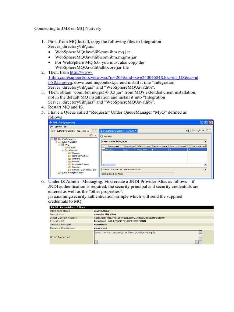 Webmethods ConnectingtoJMSonMQNatively | PDF | Operating System ...