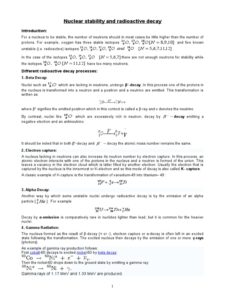 Nuclear Stability and Radioactive Decay | PDF | Nuclear Fission ...