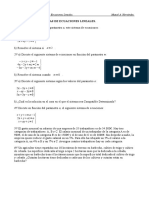 Sistemas de Ecuaciones Lineales. Ejercicios