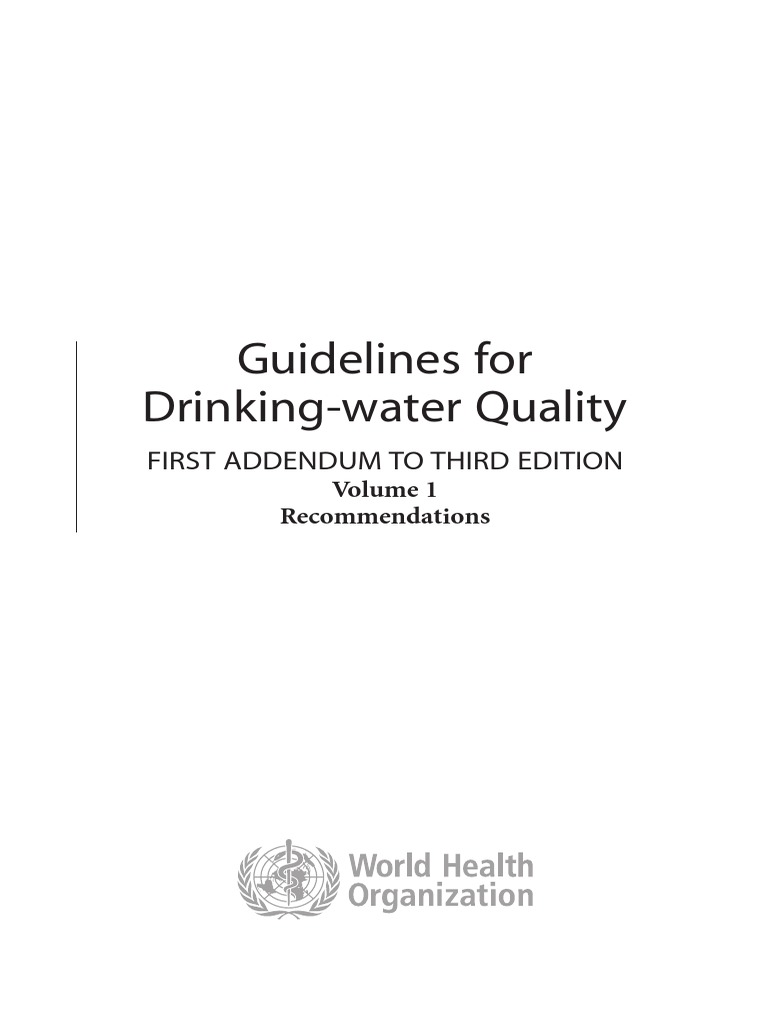 WHO Guidelines for Drinkingwater Quality Drinking Water Disinfectant
