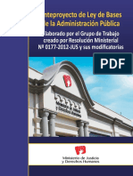 Anteproyecto de La Ley de Bases de La Administración Pública, Minjus, 2013, P 100