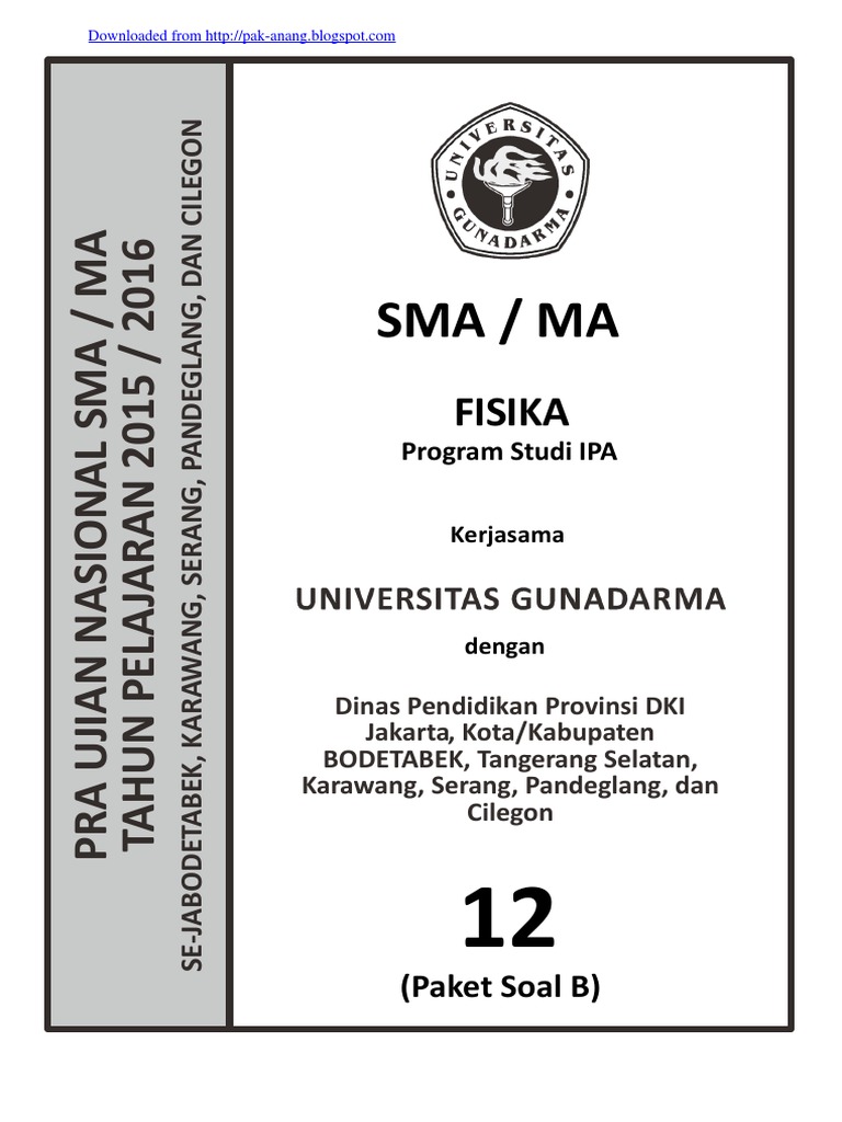 Soal to UN FISIKA SMA IPA 2020 KODE B 12 Soal to UN FISIKA SMA IPA 2020 KODE B 12