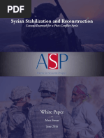 Syrian Stabilization and Reconstruction