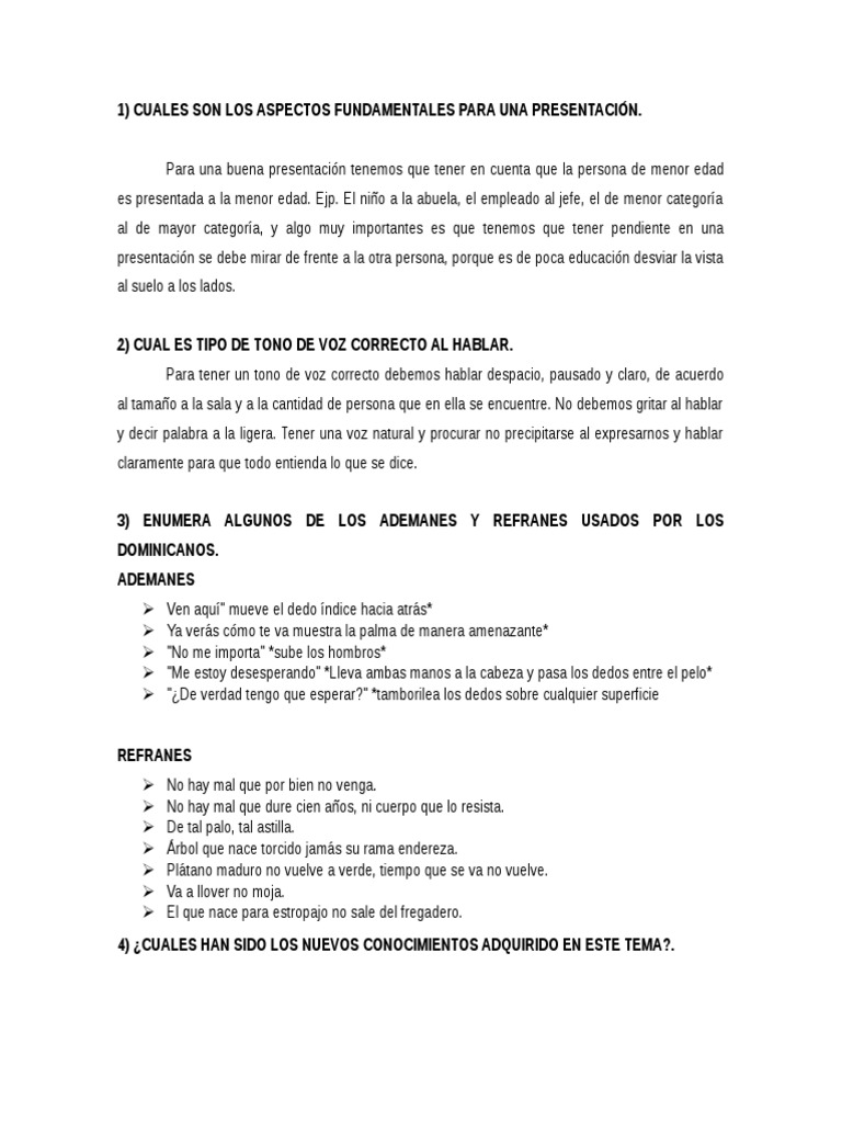 Aspectos Fundamentales Para Una Presentacion