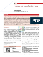 Fluid Managment in Patient With Trauma