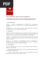 Código de Ética Do Psicanalista