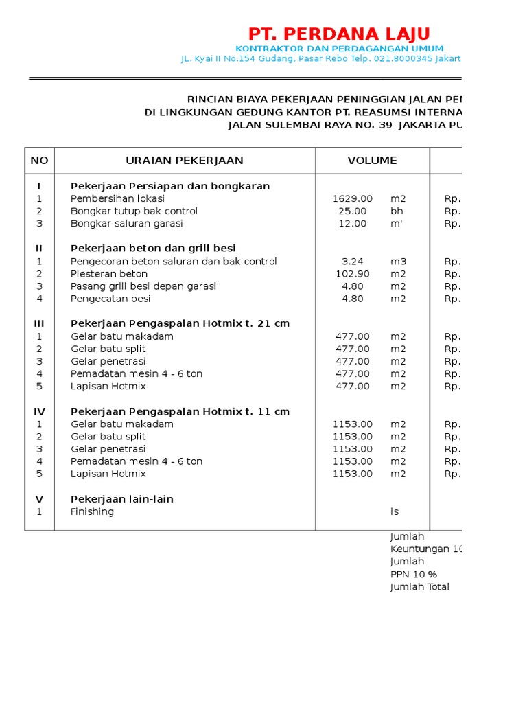 Contoh Surat Penawaran Harga Jasa Desain Arsitektur - Homecare24