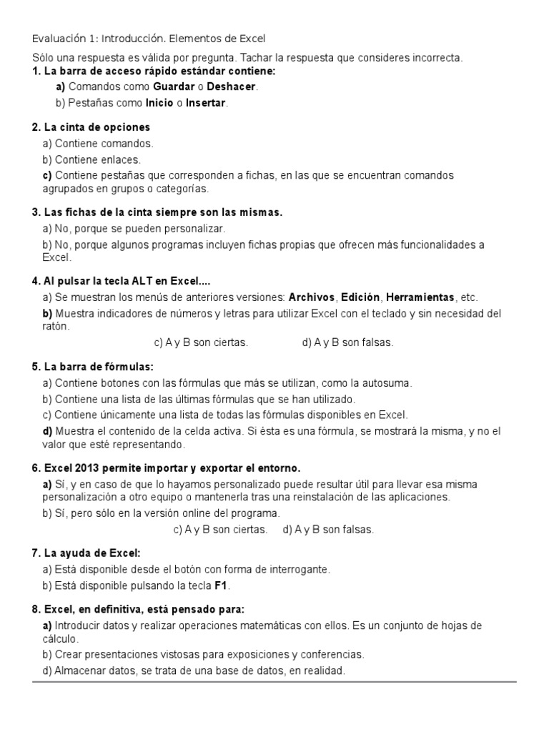 Evaluación Excel Basico | PDF | Microsoft Excel | Hoja de cálculo