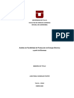 Análisis de Factibilidad de Producción de Energía Eléctrica