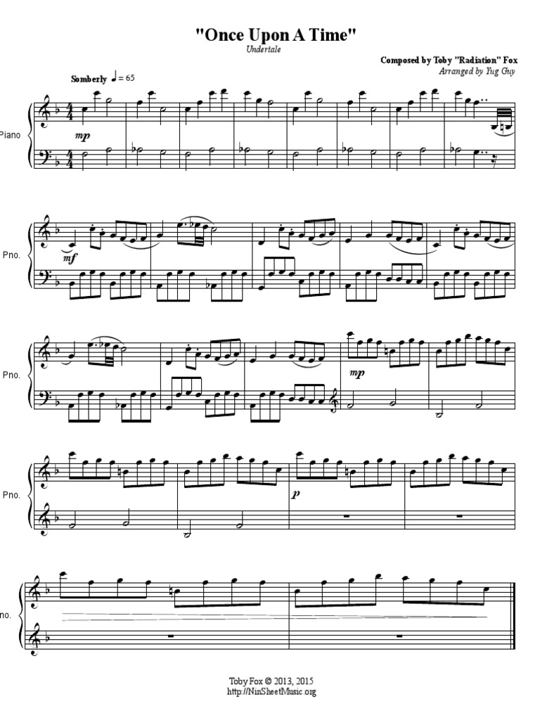 Once Upon A Time Sheet Music Undertale Loisirs Des Sports
