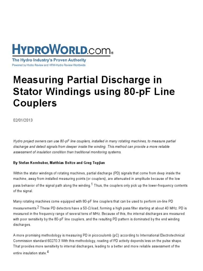 Measuring Partial Discharge in Stator Windings Using 80-PF Line ...
